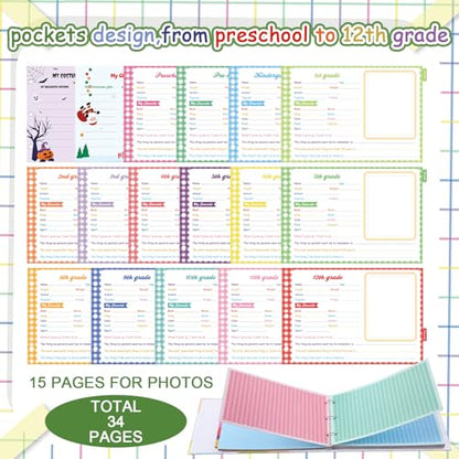 ReliThick First and Last Day of School Memory Book,White Patchwork - style: White Patchwork
