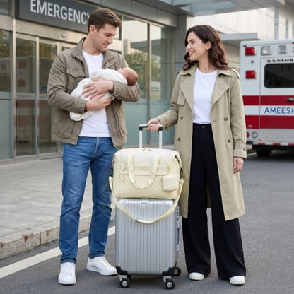 Pritent Diaper Bag Tote Waterproof Maternity Baby Bags with Pacifier Case - color: White, size: Medium
