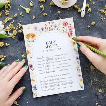 JOETMAE 5×7” Baby Predictions and Advice Baby Shower Games Cards