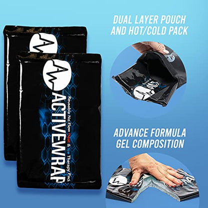 ActiveWrap Ultra Flex Ice & Heat Pack, Medium (6" x 9") – Gel Ice Packs Reusable for Ankle, Elbow & Neck, Hot & Cold Therapy, Flexible No-Flow Gel, Includes Nylon Protective Pouch (2 Count) - size: Medium (6" x 9")