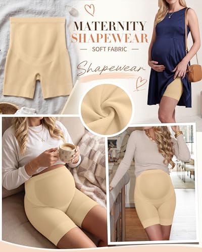3 Pack Maternity Shapewear Shorts - color: Nude, Nude, Nude, size: Small
