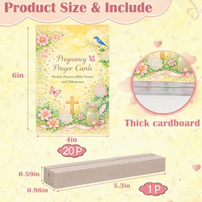 Pregnancy Scripture Prayer Cards, 20 Weekly Milestone Cards for Expecting Mothe