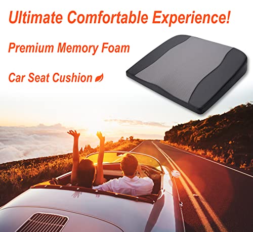 Lofty Aim Car Seat Cushion, Memory Foam Car Seat Cushions for Long Driving - color: Black&gray