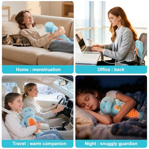Manatee Heating Pad Plush, USB Electric Ocean Animal Warmer for Women - color: Light Blue Manatee Heating Pad