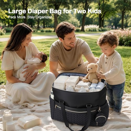 Lekesky Diaper Bag Tote, Large Diaper Bags Waterproof