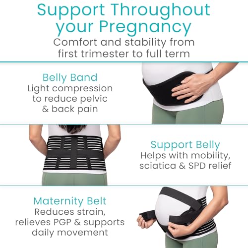 Vive Pregnancy Belly Support Band for Women - Maternity Belt - Cozy Brace - size: Small