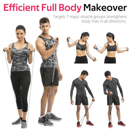 Resistance Bands with Handles, Figure 8 Fitness Bands, Exercise Bands Set - color: Grey series, size: 3pcs