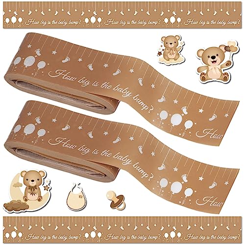 Baby Shower Games Baby Bump Belly Measure Tape Game Blue - color: Brown