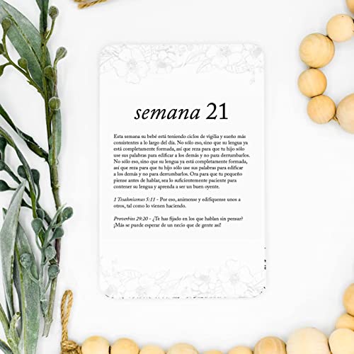 Duncan & Stone Spanish Pregnancy Prayer Cards, Affirmation Set, B&W - color: Black & White - Spanish