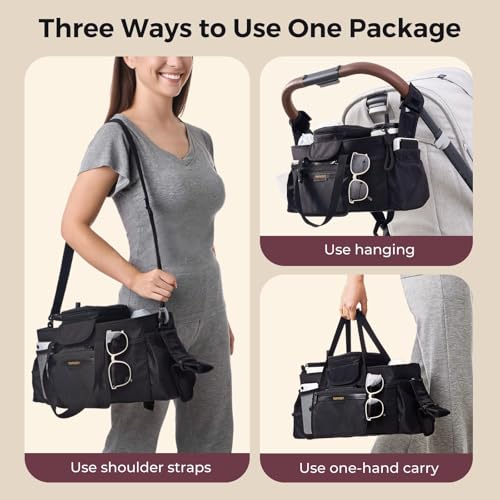 Momcozy Extra-Large Stroller Organizer Max with 2 Insulated Cup Holders