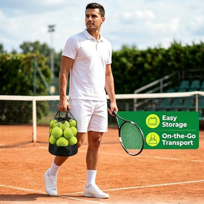 Tebery 20 Pack Advanced Training Tennis Balls, Practice Ball for Beginners with Mesh Bag, Pet Dog Playing Balls for Backyard Play, Exercise - color: Green