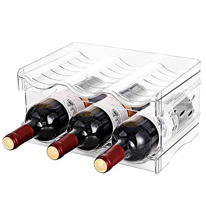 Stackable Wine Rack,Wine Bottle Holder for Inside Cabinet,for Pantry,Refrigerator,Countertop Organization-2 Tiers for 6 Bottles - size: 2 Tiers for 6 Bottles