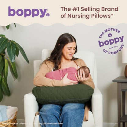 Boppy Nursing Pillow, Luxe Ergonomic Breastfeeding & Baby Feeding Support - color: Luxe - Quilted Moss