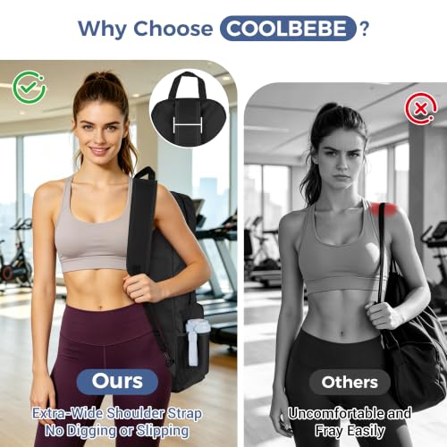 COOLBEBE Yoga Bag for Women with Side Mesh Pockets & Wet Dry Compartment - color: Black