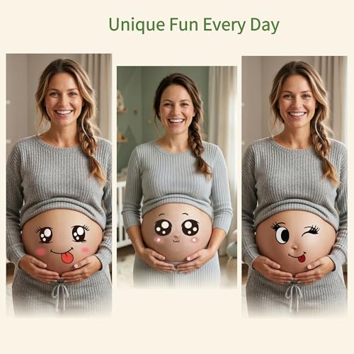 9 Sheets Pregnant Belly Stickers, Funny Maternity Photo Props for Mom-to-Be - style: funny