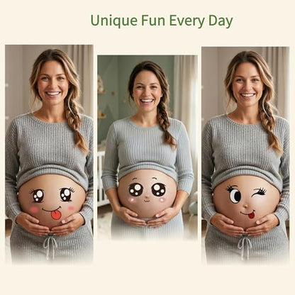 9 Sheets Pregnant Belly Stickers, Funny Maternity Photo Props for Mom-to-Be - style: funny