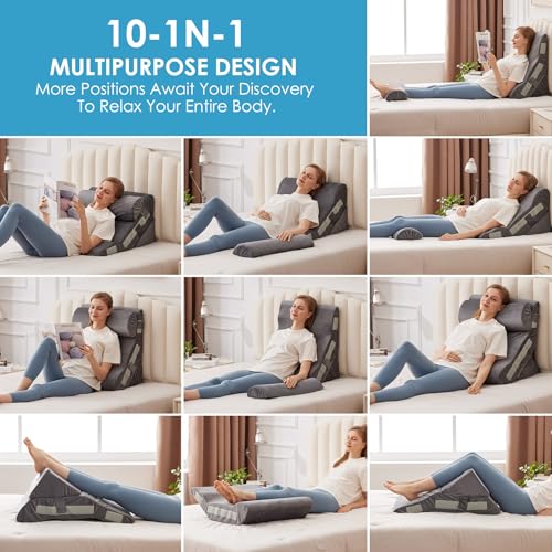 MEGCXIT Wedge Pillow Set for After Surgery, Bed Wedge, 3PCS, Grey - color: Grey, size: 3pcs
