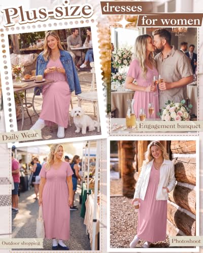 Women's Plus Size Maternity Dress - color: Dirty Pink, size: 5X-Large