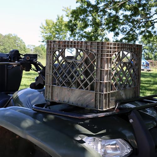 Milk Crate, Stackable Plastic Storage with Handles, 16 Qt, Camo, 2 Pack - color: Camo, size: 2-Pack