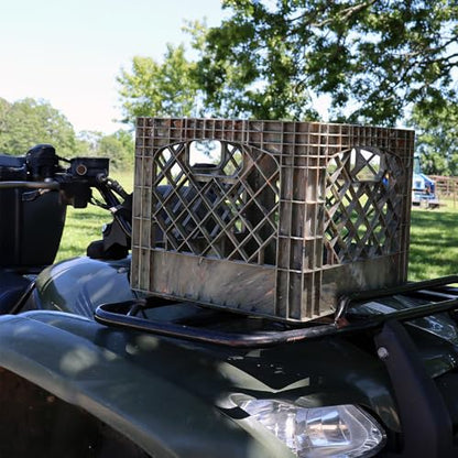 Milk Crate, Stackable Plastic Storage with Handles, 16 Qt, Camo, 2 Pack - color: Camo, size: 2-Pack