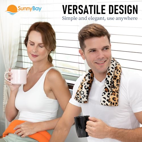 SunnyBay Microwavable Heating Pad, Neck and Shoulder Wrap, 26x4 inch, Navy - color: Navy Blue
