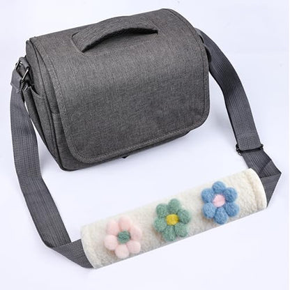 Amooca 2-Pack Braid Pattern Seat Belt Covers Shoulder Pads for Car & Bag - color: Blue Green Pink Flower