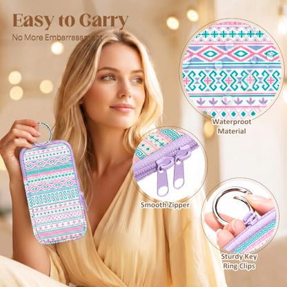 2PCS Tampon Holder Zipper Pouches Portable Period Bags - color: Bohemia