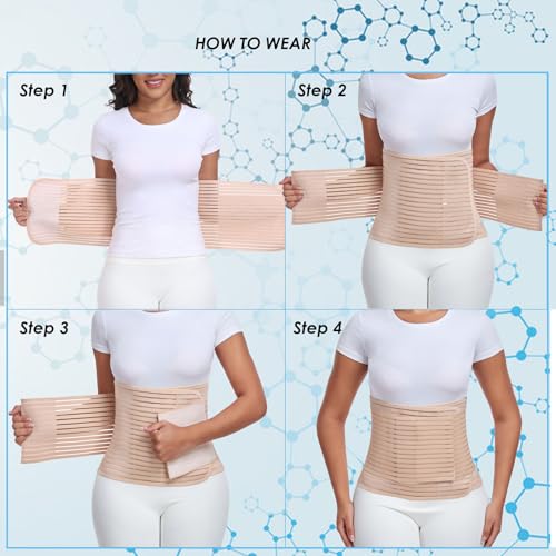 Postpartum & Post Surgery Abdominal Binder. Postpartum Belly Band - color: Beige-XL