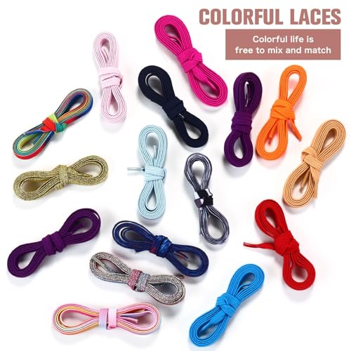 Aiboxin Elastic No Tie Shoelaces for Kids Adults Tieless Stretch Shoe Laces - color: Blue