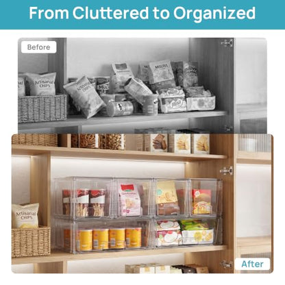 Vtopmart Clear Stackable Storage Drawers, 4 Pack Wide Organizer Set - style: 2 Wide+2 Medium