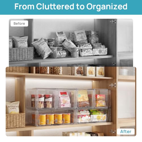 Vtopmart Clear Stackable Storage Drawers, 6 Pack Large Organizer Set - style: 2 Wide+4 Medium