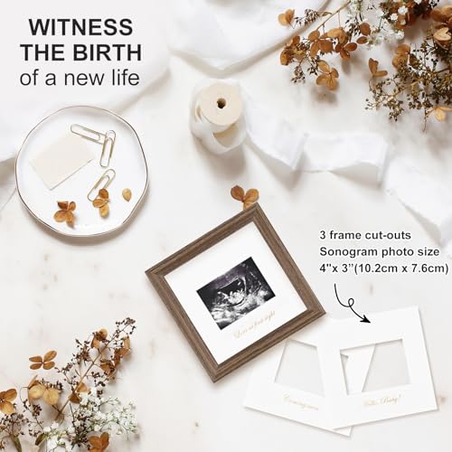 KINLINK Baby Sonogram Picture Frame, Ultrasound Picture Frame Rustic Brown - color: Rustic Brown, size: 6x6