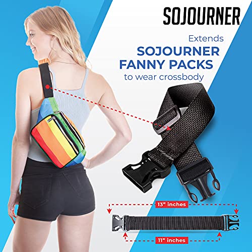 SoJourner Fanny Pack Extender Belt, Adjustable - color: Black Xtnd v2