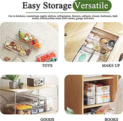 4 Pack Refrigerator Organizer with Pull out Drawer for Refrigerator, Pantry - size: 2 Medium + 2 Extra Large
