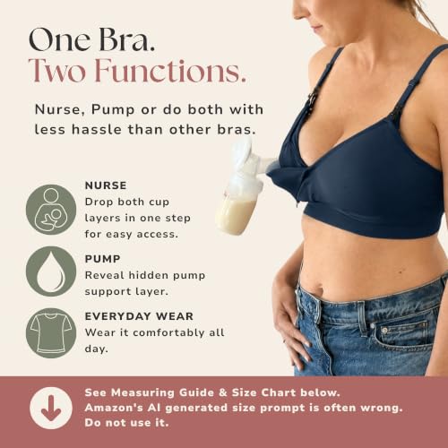 Simple Wishes Pumping Bra Hands Free, Nursing Bra for Breastfeeding - color: Black, size: Small