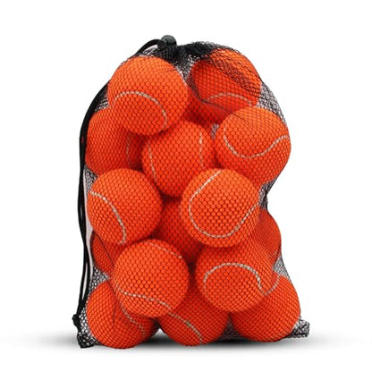 SHYUJAJIE Tennis Ball,20 Pack Practice Balls Bulk,Dog Balls with Mesh Bag - color: Orange