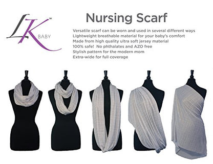 Nursing Scarves Breastfeeding Privacy Cover Infinity Scarf, Heather Grey - color: Solid Black