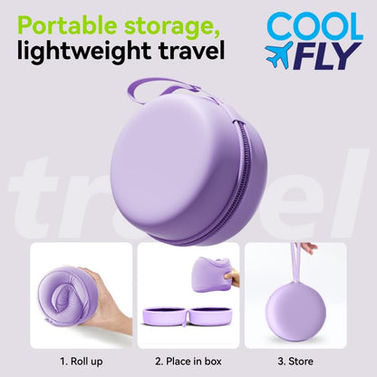 Cool Fly Airplane Travel Pillow Set. Fashion Chic Memory Foam Neck Pillow - color: Purple