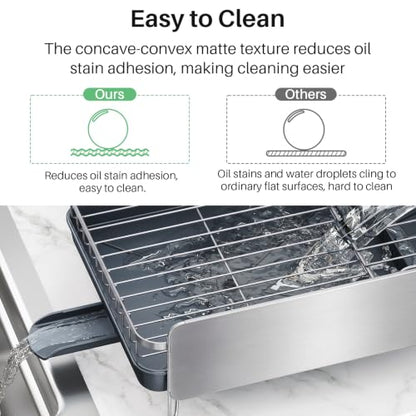 Stainless Steel Dish Drying Rack for Kitchen Counter, Expandable, Silver - color: Silver