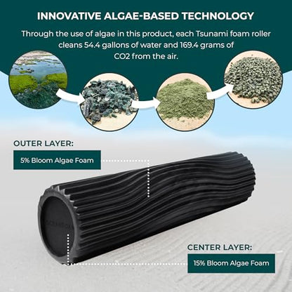 Oceanfoam Tsunami Roller - XL Soft Density Foam (Black & Charcoal Marbled) - color: Black & Charcoal Marbled
