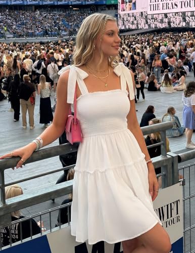 ZESICA Womens Summer Spaghetti Strap Sleeveless Mini Dress - color: Ivory, size: Large
