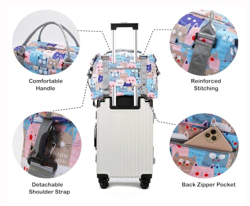 Travel Duffle Bag Weekender Overnight Gym Bag for Women, Leopard Print - color: Leopard Print