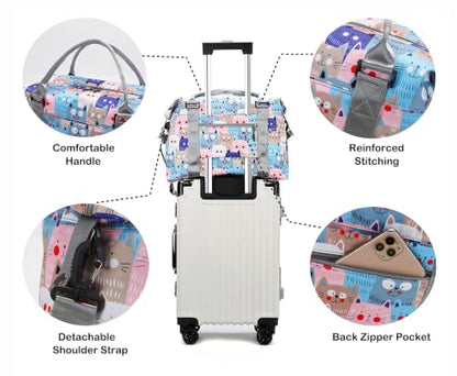 Travel Duffle Bag Weekender Overnight Gym Bag for Women, Leopard Print - color: Leopard Print