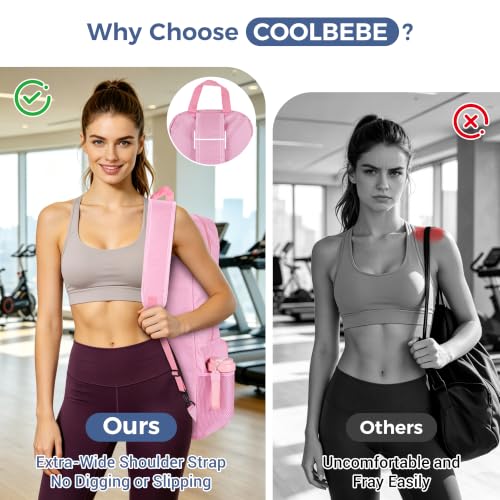 COOLBEBE Yoga Bag for Women with Side Mesh Pockets & Wet Dry Compartment - color: Pink