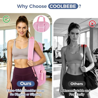 COOLBEBE Yoga Bag for Women with Side Mesh Pockets & Wet Dry Compartment - color: Pink