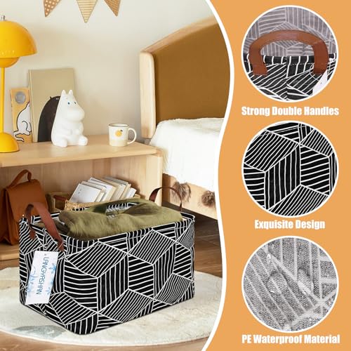 Rectangular Collapsible Storage Basket Nursery Organizer Black diamond - color: Rec Black diamond