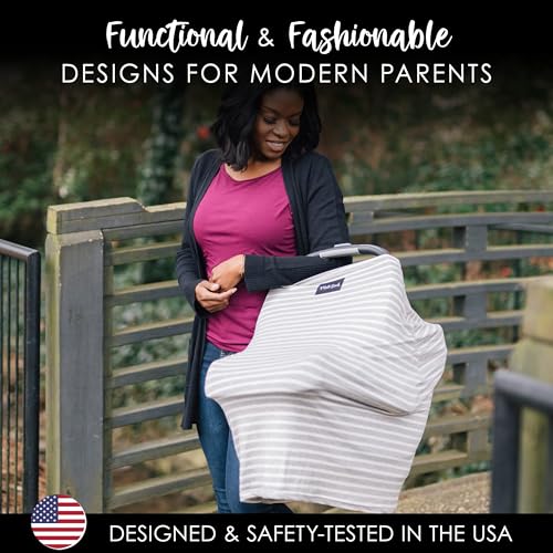 Milk Snob Original 5-in-1 Baby Nursing & Carseat Cover (Heather Grey)