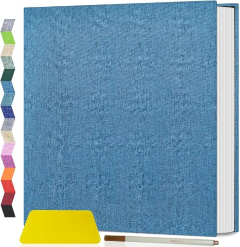 Popotop Photo Album Self Adhesive Scrapbook Album for 4x6 5x7 8x10 Pictures DIY Photo Book as Scrapbooking Supplies Kits, Birthday Gifts for Women Mom Wedding Baby Family Travel - color: Blue, size: 11.5"x10.4" 40pages