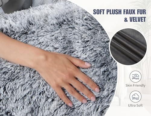 WSOFRLAC Fluffy Full Body Pillow, Long Pillow for Sleeping,Dark Gray 20x54 - color: Dark Grey