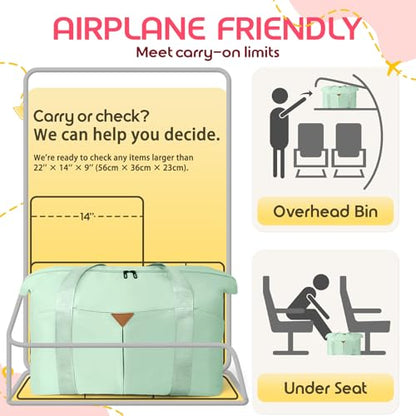 Duffle Bag for Travel with Trolley Sleeve, Gym Bag, Green - color: Green